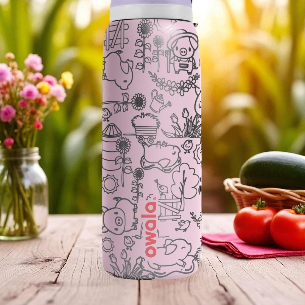 Piglet Owala Tumbler – 16oz 24oz 32oz 40oz Cute Farm Animal Water Bottle – Pig Lover Gift – Engraved Stainless Steel Cup