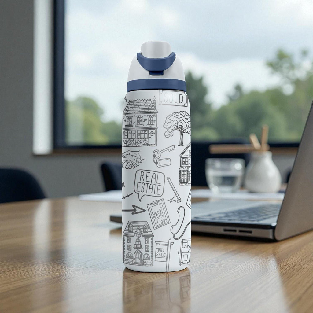 Real Estate Engraved Owala Bottle – Realtor & Home Buyer Pattern – Real Estate Agent Gift Stainless Cup 16oz 24oz 32oz 40oz  ⸻