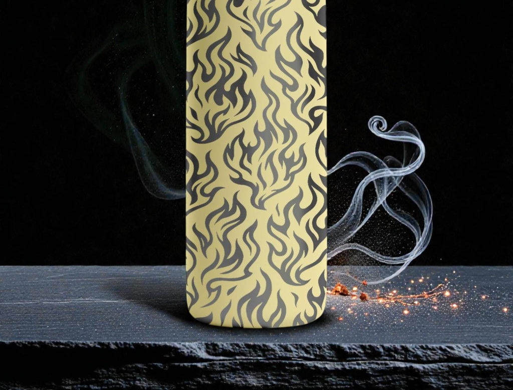 Flame Engraved Water Bottle, Fire Pattern Owala Bottle, Aesthetic Street Style Tumbler, Cool Gift for Teens and Adults