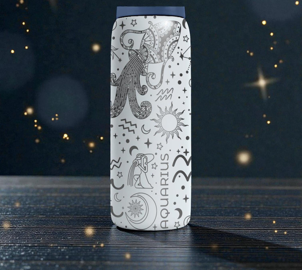 Aquarius Engraved Owala Bottle – Zodiac Constellation & Water Bearer Design – Astrology Gift Stainless Cup 16oz 24oz 32oz 40oz  ⸻