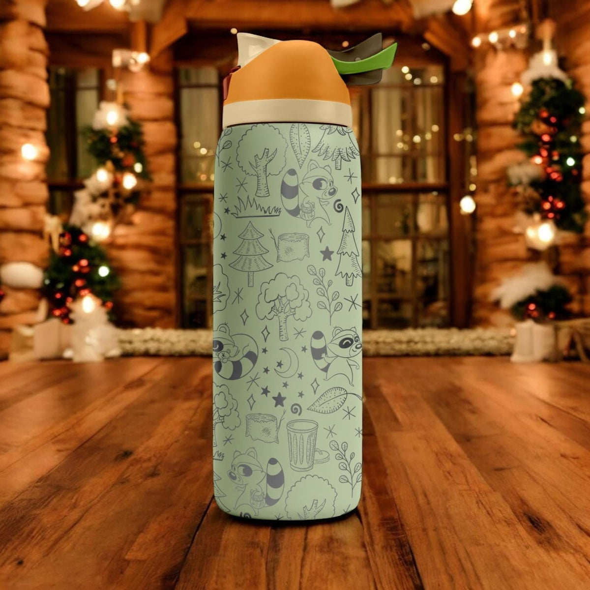Raccoon Engraved Owala Tumbler – 16oz 24oz 32oz 40oz Forest Trash Panda FreeSip Cup – Funny Gift for Her or Him