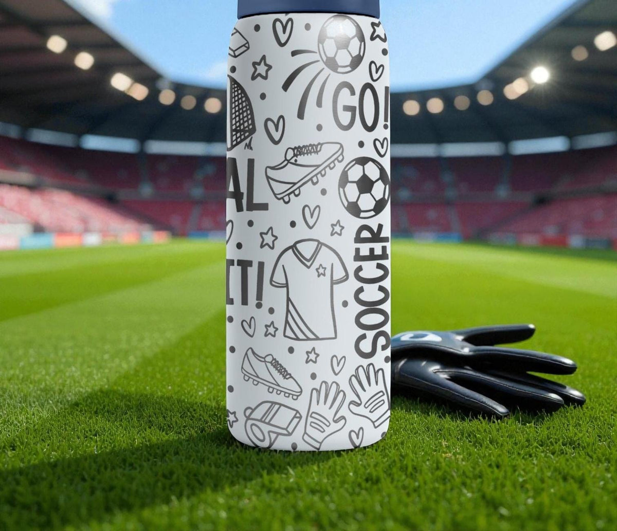 Soccer Engraved Owala Bottle – Goal, Kick, and Sports Pattern – Soccer Player Gift Stainless Cup 16oz 24oz 32oz 40oz  ⸻