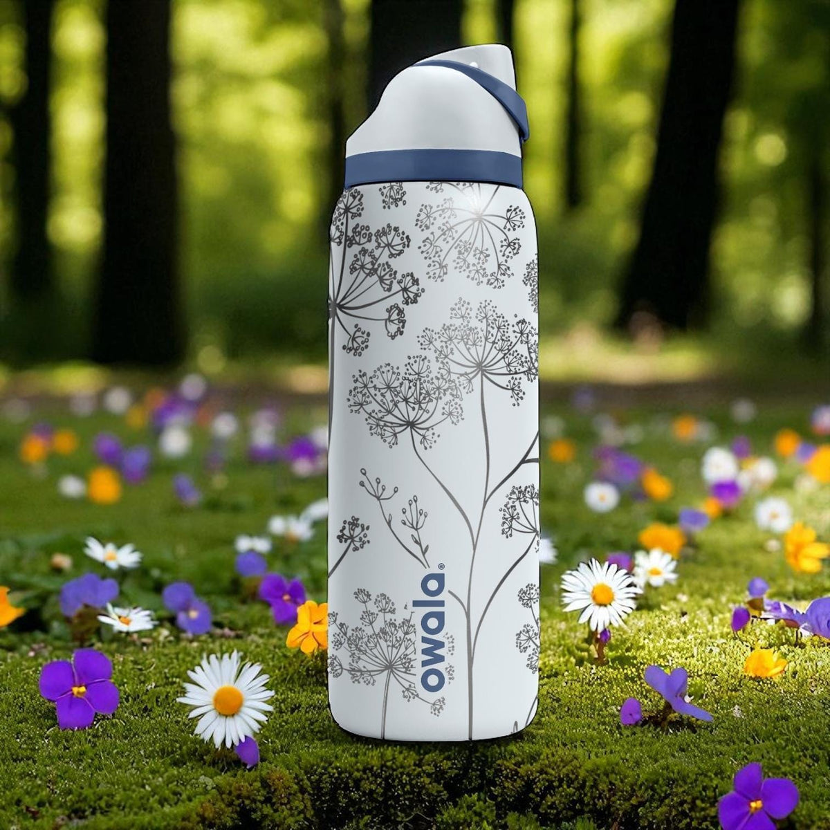Wild Herb Floral Owala Tumbler – 16oz 24oz 32oz 40oz Engraved Dill Plant Wrap – Nature Gift for Her or Mom
