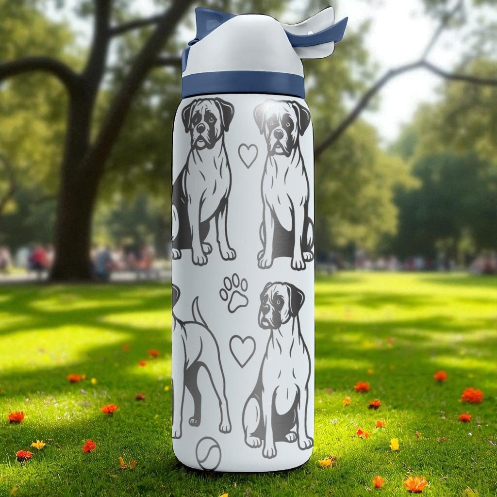 Boxer Dog Engraved Owala Bottle – Cute Gift for Boxer Lovers – 16oz 24oz 32oz 40oz Personalized Stainless Water Bottle