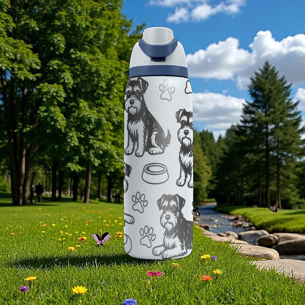 Schnauzer Engraved Owala Bottle – Cute Dog Gift for Schnauzer Lovers – 16oz 24oz 32oz 40oz Personalized Water Bottle