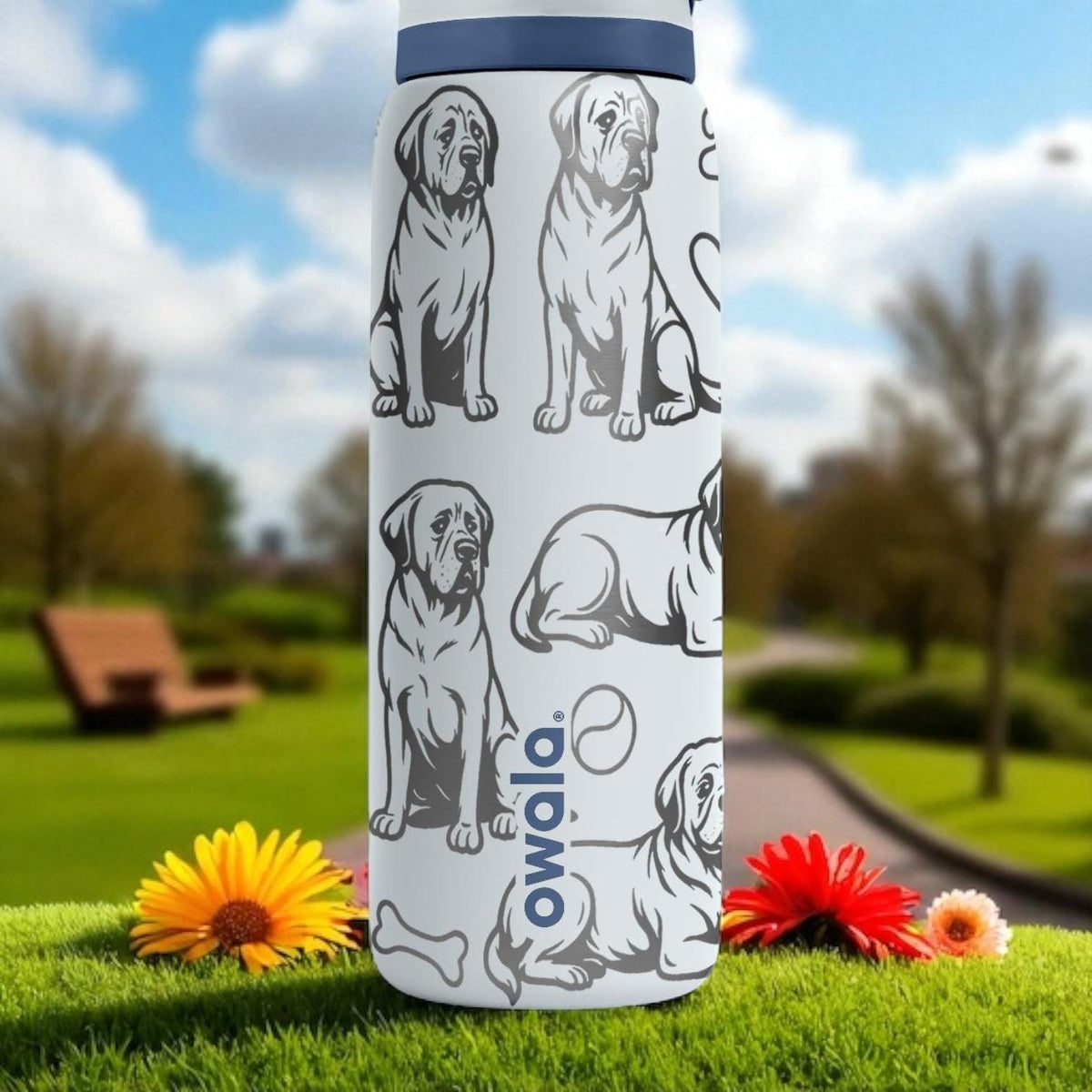 Mastiff Owala Bottle – 16oz 24oz 32oz 40oz – Gentle Giant Dog Lover Gift – Laser Engraved Owala Water Bottle for Pet Parents
