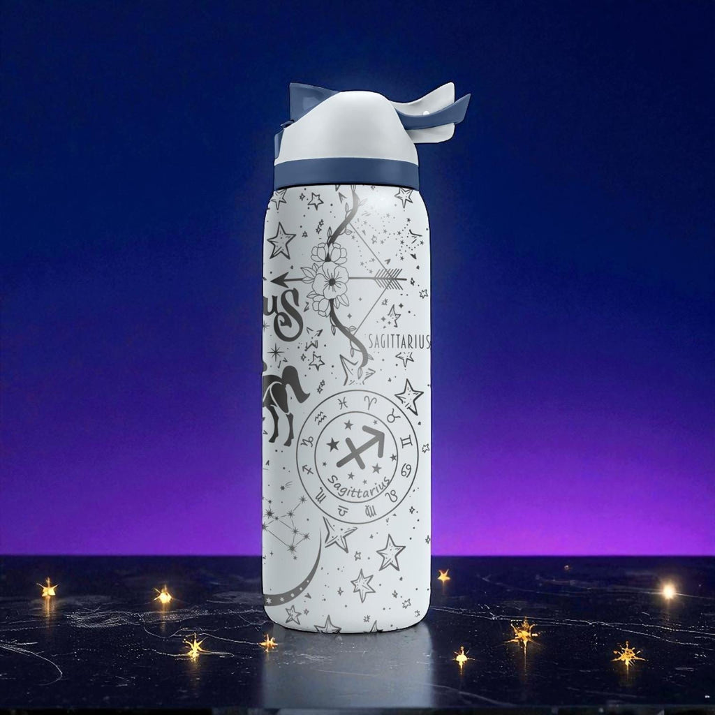 Sagittarius Zodiac Engraved Owala Bottle – 16oz 24oz 32oz 40oz Astrology Gift – Archer Star Sign Water Bottle for Her or Him