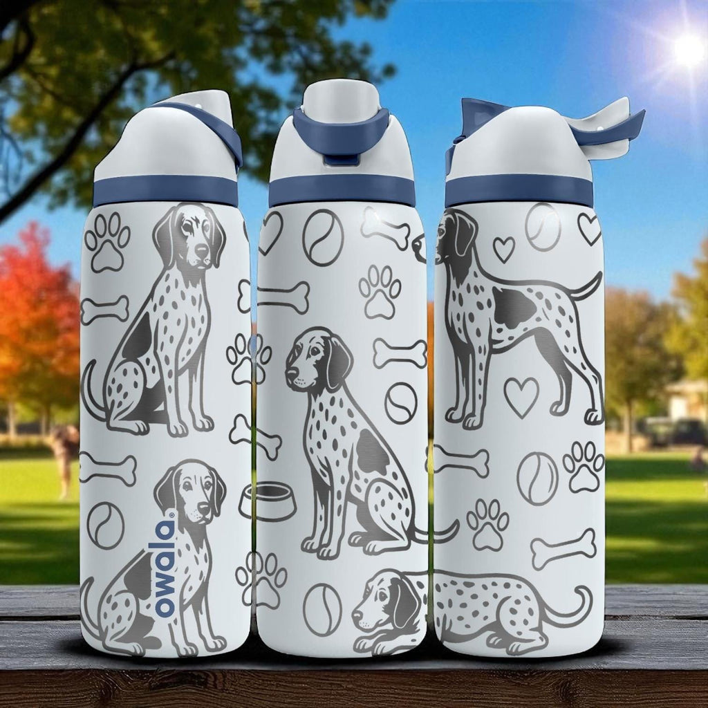 Engraved German Shorthaired Pointer Bottle – Owala Dog Tumbler with Bones and Paws – 16oz 24oz 32oz 40oz Gift for GSP Lovers