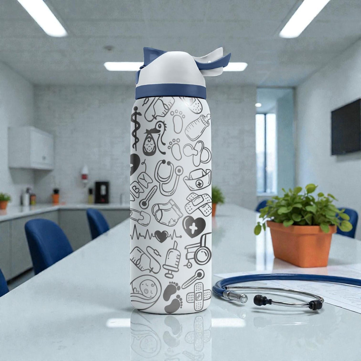 OB Nurse Engraved Owala Bottle – Labor & Delivery Baby Icons – Nursing Gift Stainless Cup 16oz 24oz 32oz 40oz  ⸻