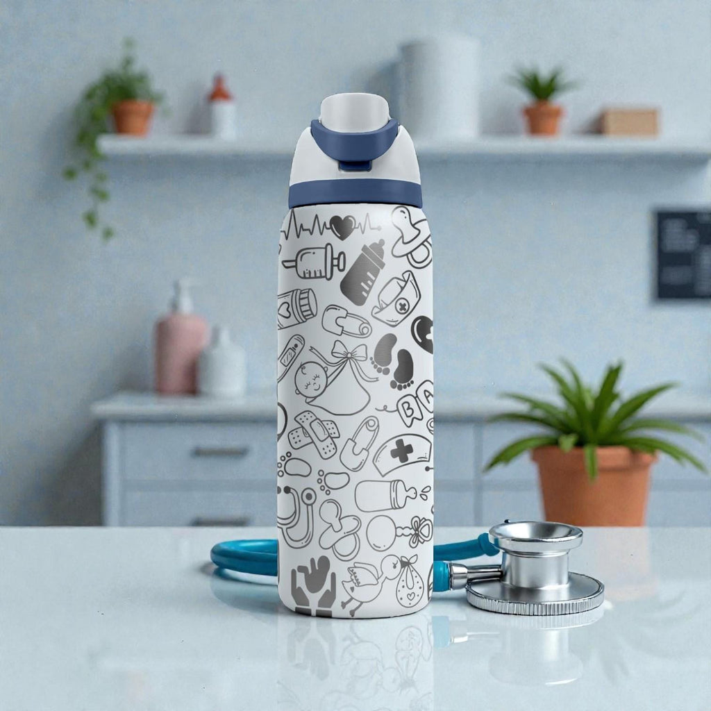 OB Nurse Engraved Owala Bottle – Labor & Delivery Baby Icons – Nursing Gift Stainless Cup 16oz 24oz 32oz 40oz  ⸻