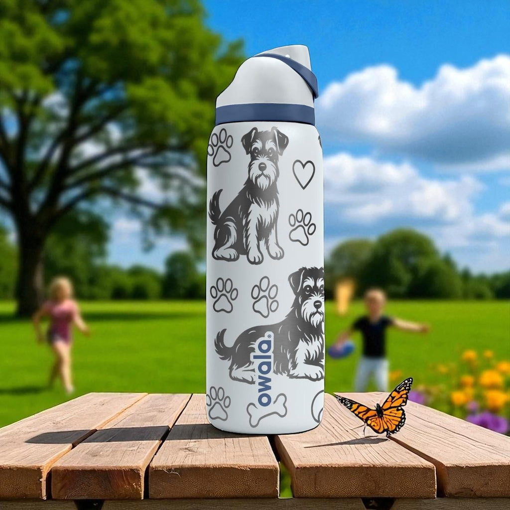 Schnauzer Engraved Owala Bottle – Cute Dog Gift for Schnauzer Lovers – 16oz 24oz 32oz 40oz Personalized Water Bottle