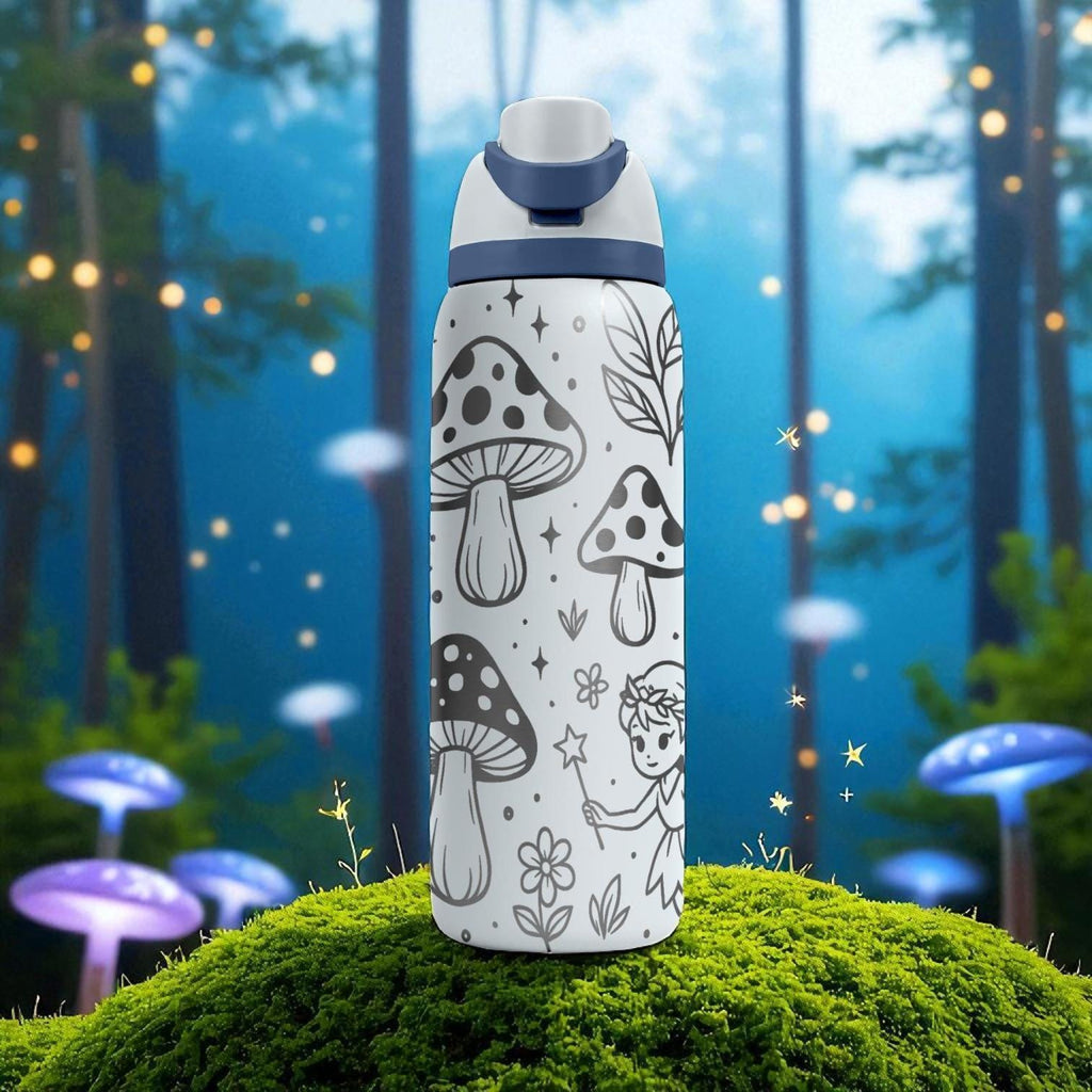 Owala Fairy Tumbler – 16oz 24oz 32oz 40oz – Enchanted Forest Cup with Mushrooms and Wings – Magical Gift for Girls and Nature Lovers