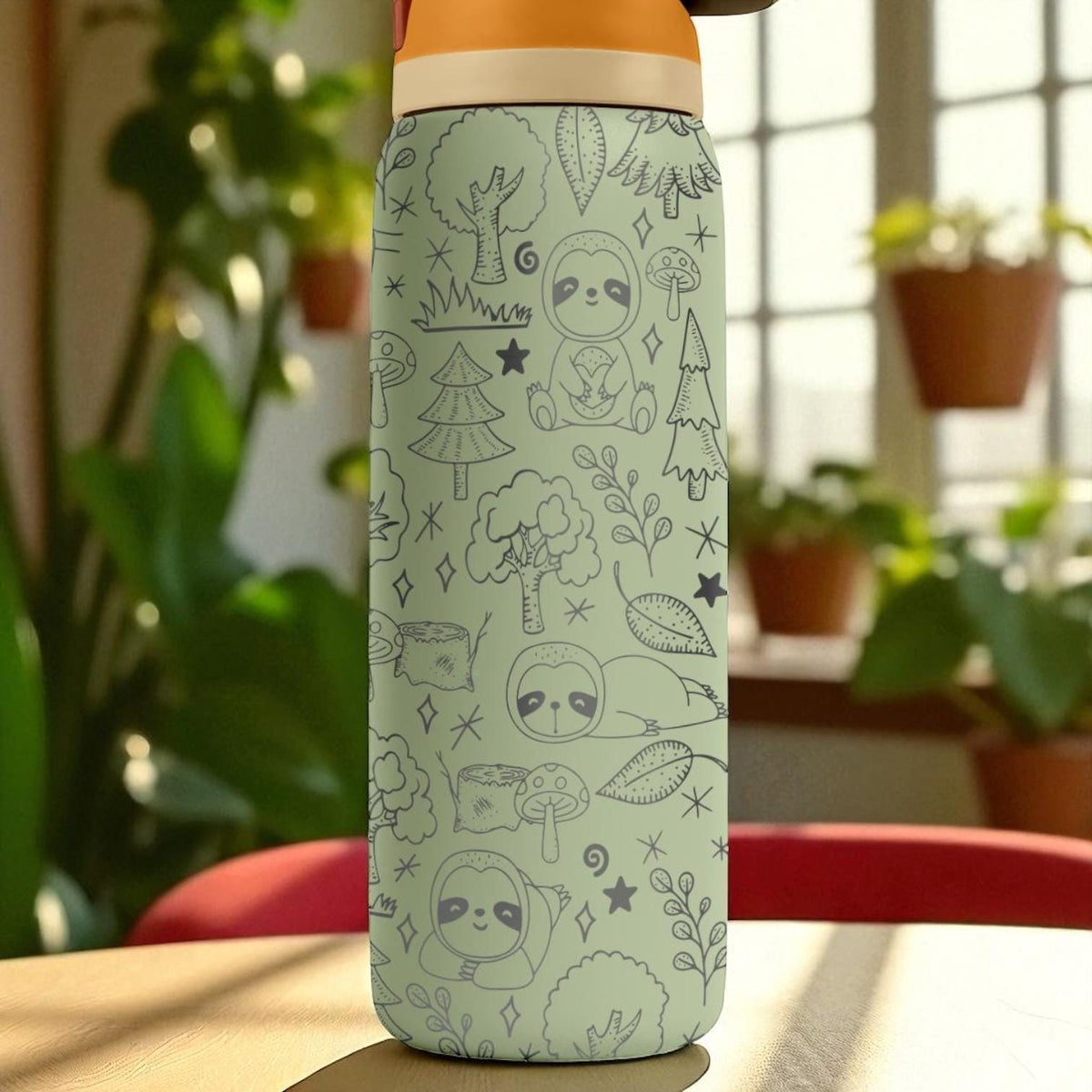 Cute Sloth Engraved Owala Tumbler – 16oz 24oz 32oz 40oz Forest Animal Cup – Gift for Slow Vibe Lovers