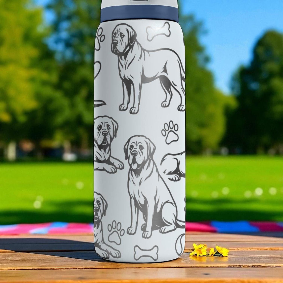 Mastiff Owala Bottle – 16oz 24oz 32oz 40oz – Gentle Giant Dog Lover Gift – Laser Engraved Owala Water Bottle for Pet Parents