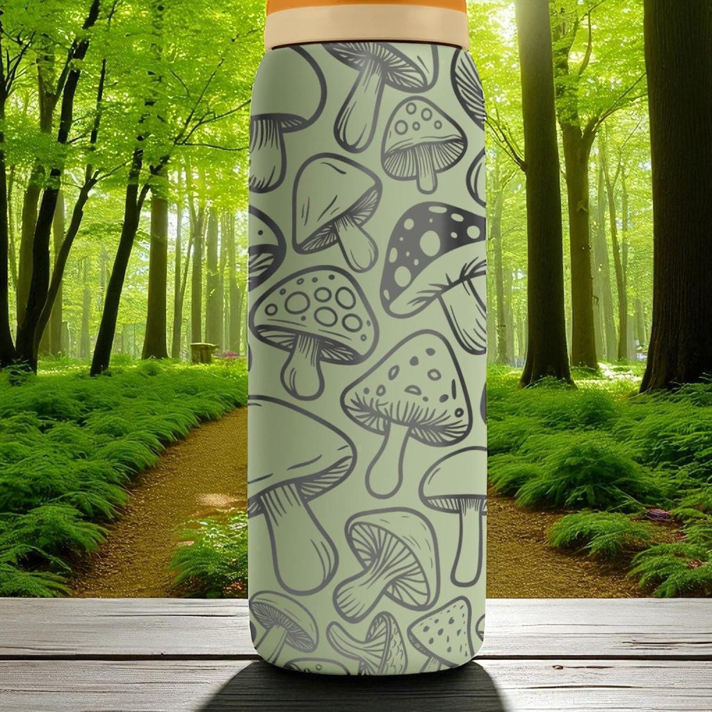 Engraved Mushroom Tumbler – Owala Water Bottle with Cute Forest Fungi Design – Laser Engraved Nature Cup – 16oz 24oz 32oz 40oz