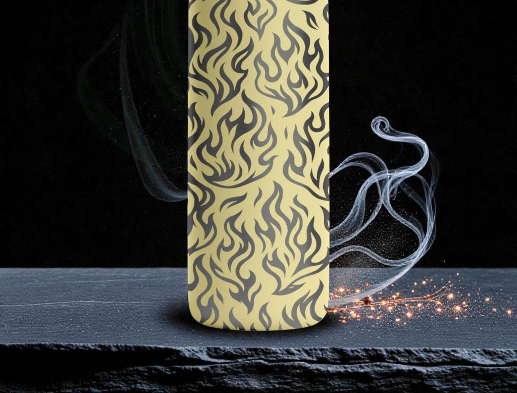 Flame Engraved Water Bottle, Fire Pattern Owala Bottle, Aesthetic Street Style Tumbler, Cool Gift for Teens and Adults