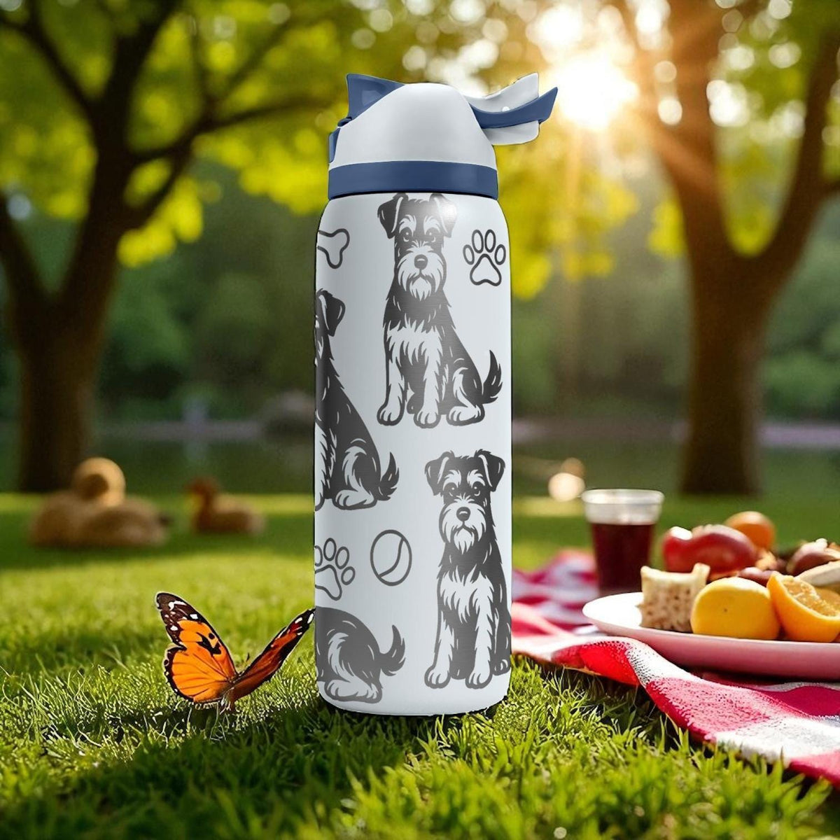 Schnauzer Engraved Owala Bottle – Cute Dog Gift for Schnauzer Lovers – 16oz 24oz 32oz 40oz Personalized Water Bottle