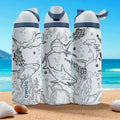 Shark Engraved Owala Tumbler – 16oz 24oz 32oz 40oz Sea Life FreeSip Cup with Coral Reef Design – Gift for Marine Lovers