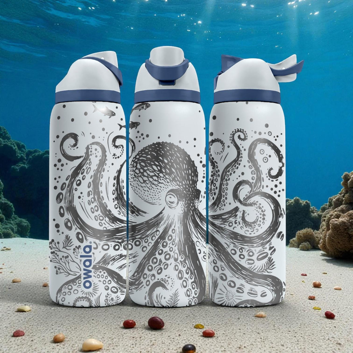Octopus Engraved Owala Bottle – Ocean Tentacles & Sea Life Design – Marine Lover Gift Stainless Cup 16oz 24oz 32oz 40oz  ⸻