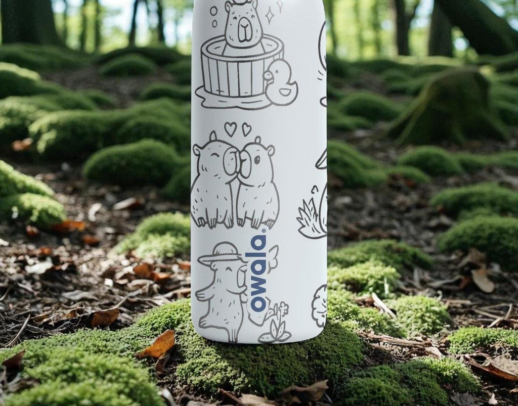 Capybara Engraved Owala Bottle – Cute Animal Relax Wrap Design – Stainless Steel Cup 16oz 24oz 32oz 40oz