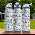English Bulldog Engraved Owala Bottle – Cute Dog Gift with Bones and Paws – 16oz 24oz 32oz 40oz Water Bottle for Pet Lovers