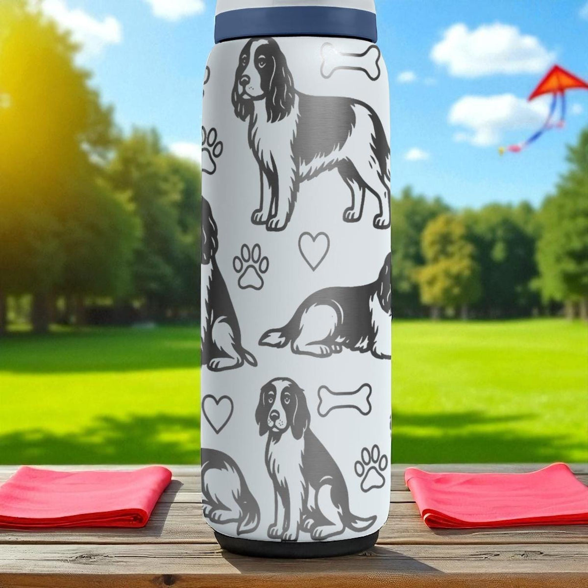 English Springer Spaniel Owala Bottle – 16oz 24oz 32oz 40oz – Engraved Dog Cup Gift for Pet Lovers – Bird Dog Stainless Steel Mug