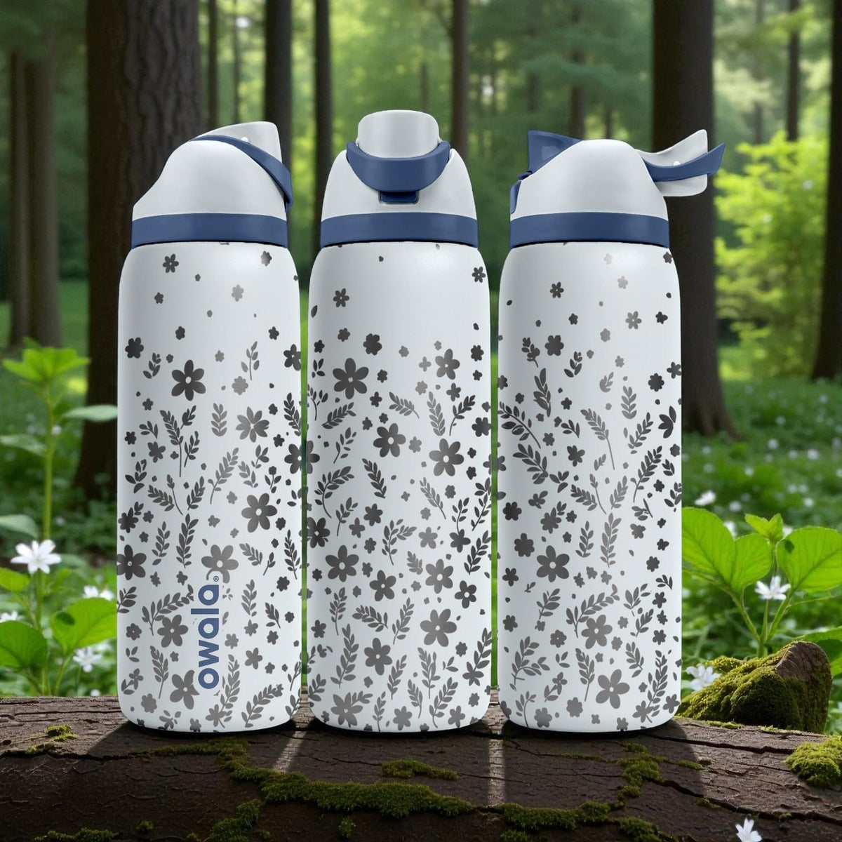 Wildflower Engraved Owala Bottle – Dainty Floral Pattern – Cute Aesthetic Stainless Cup 16oz 24oz 32oz 40oz  ⸻