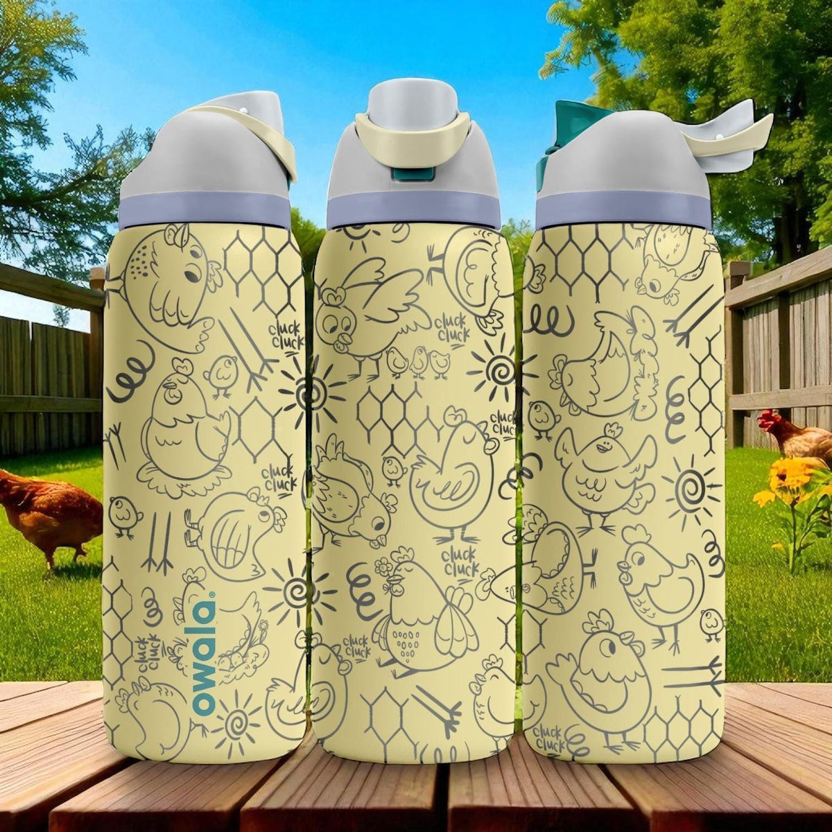 Engraved Chicken Owala Bottle – Funny Farm Animal Tumbler with Hens and Chicks – 16oz 24oz 32oz 40oz