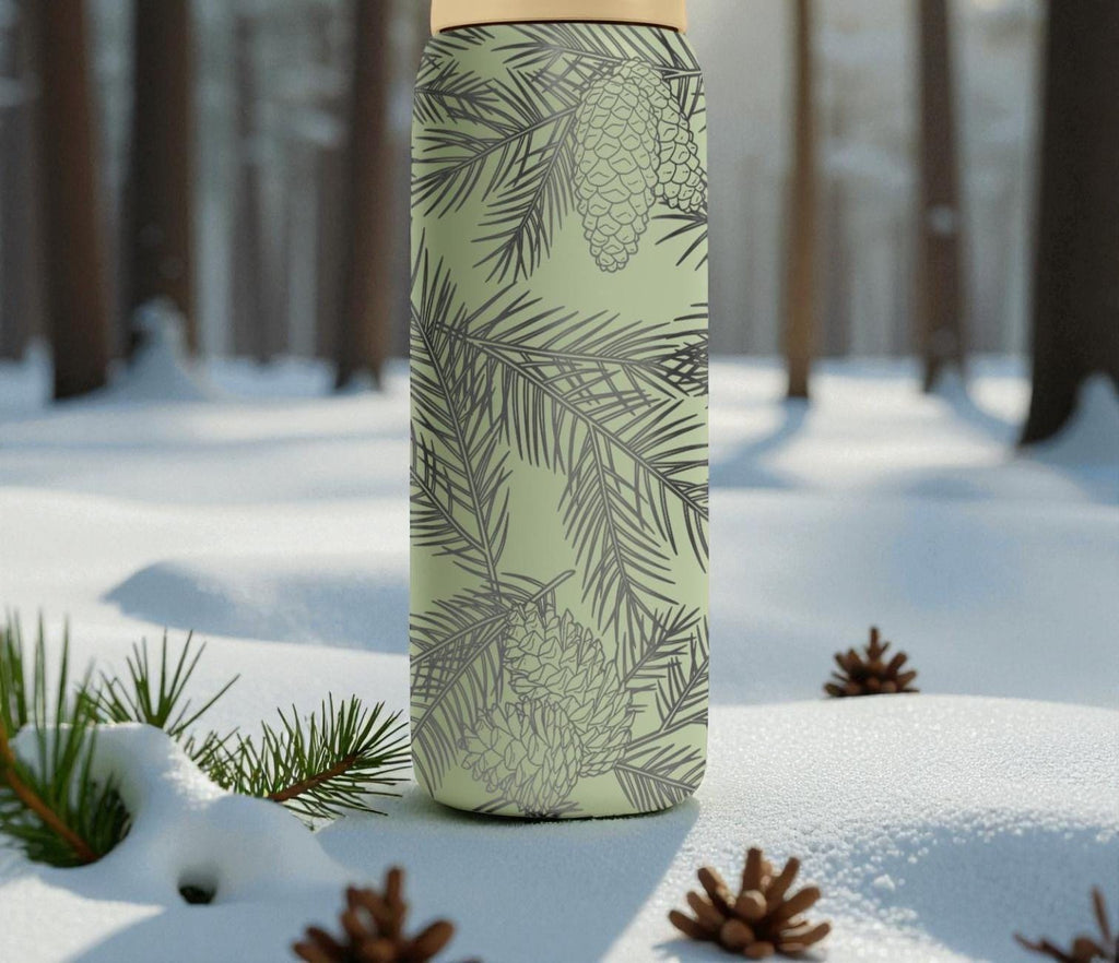 Pinecone Forest Engraved Owala Bottle – Winter Woodland Nature Design – Stainless Steel Cup 16oz 24oz 32oz 40oz  ⸻