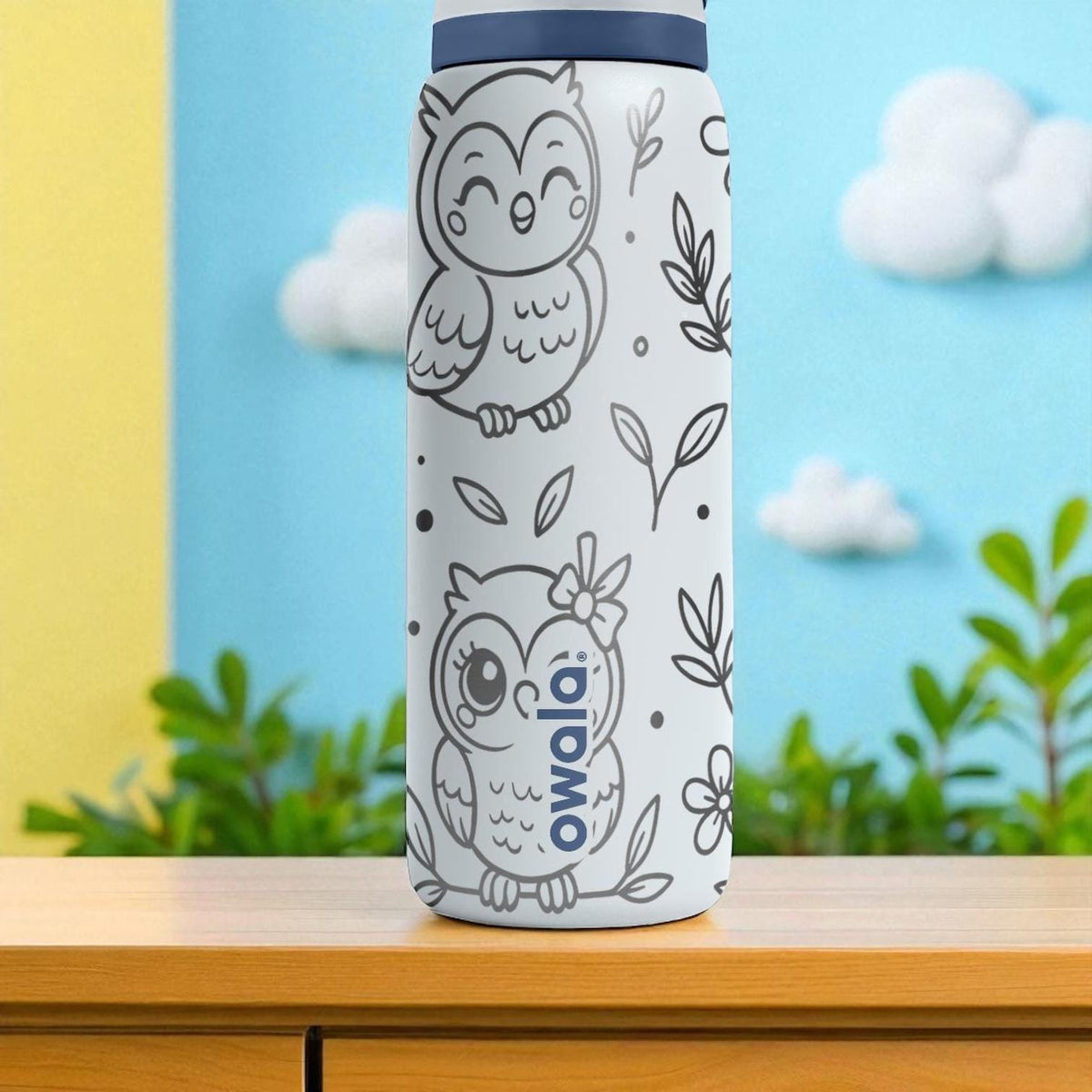 Engraved Owl Tumbler – Cute Forest Animal Owala Bottle with Whimsical Owl Design – 16oz 24oz 32oz 40oz