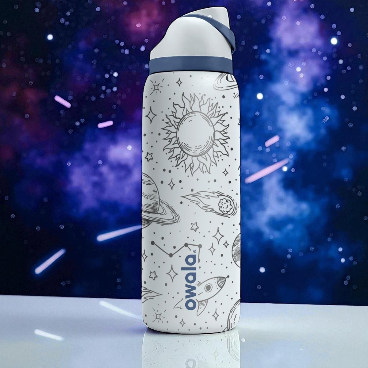 Galaxy Space Owala Tumbler – 16oz 24oz 32oz 40oz Engraved FreeSip Bottle with Planets & Stars – Celestial Gift for Her or Teen