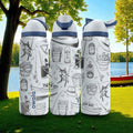 Engraved Fishing Tumbler – Owala Water Bottle with Fisherman Design – Gift for Dad or Angler – 16oz 24oz 32oz 40oz
