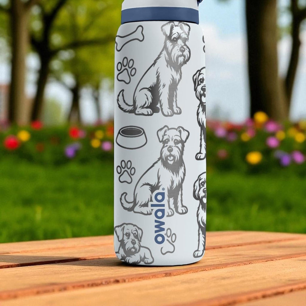 Border Terrier Engraved Owala Bottle – Cute Dog Gift for Terrier Lovers – 16oz 24oz 32oz 40oz Personalized Water Bottle