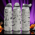 Engraved Halloween Tumbler – Owala Bottle with Ghosts, Bats and Skulls – Spooky Fall Water Bottle – 16oz 24oz 32oz 40oz