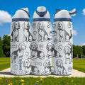 Beagle Engraved Owala Water Bottle – Cute Dog Gift with Paw Prints and Bones – 16oz 24oz 32oz 40oz Tumbler for Pet Lovers