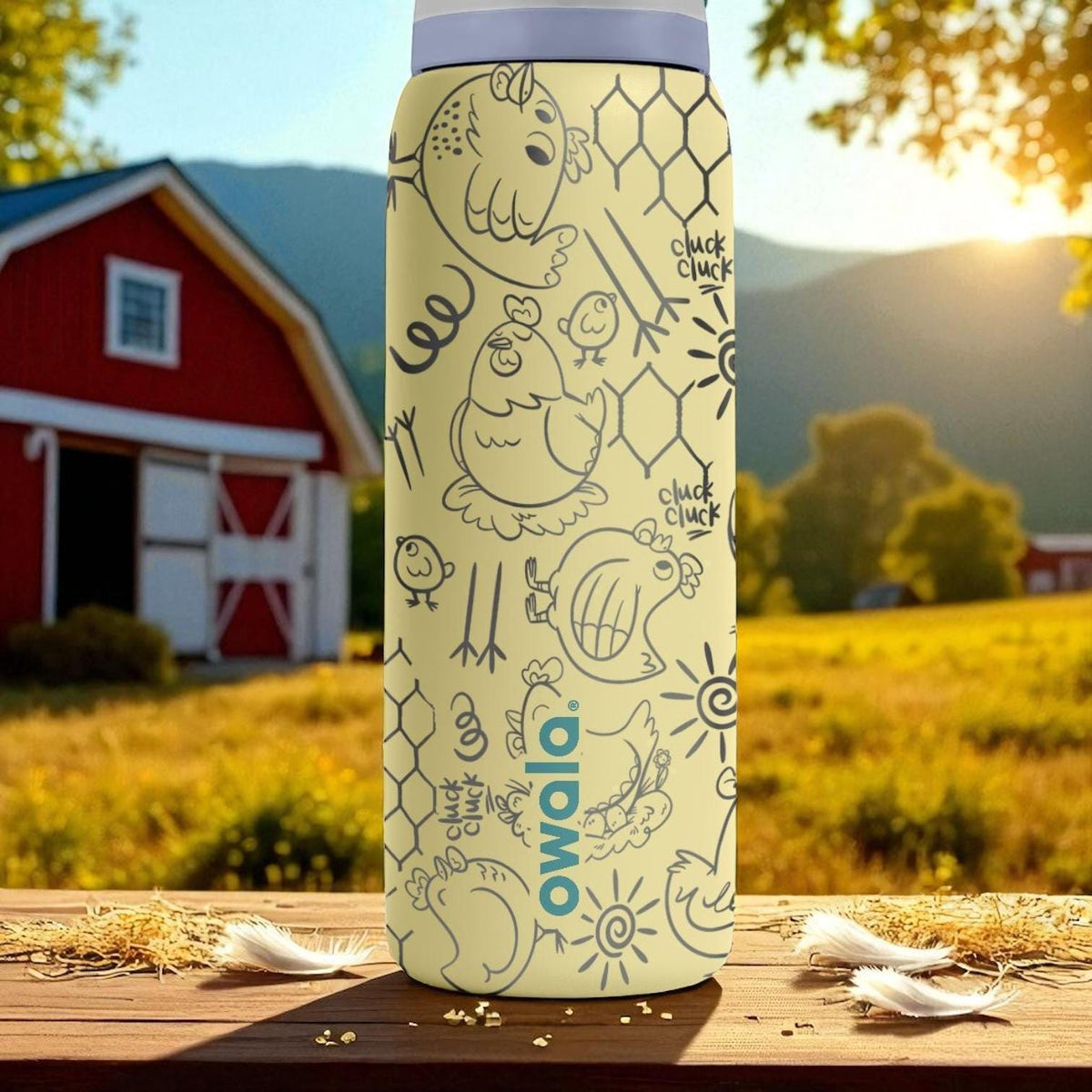 Engraved Chicken Owala Bottle – Funny Farm Animal Tumbler with Hens and Chicks – 16oz 24oz 32oz 40oz
