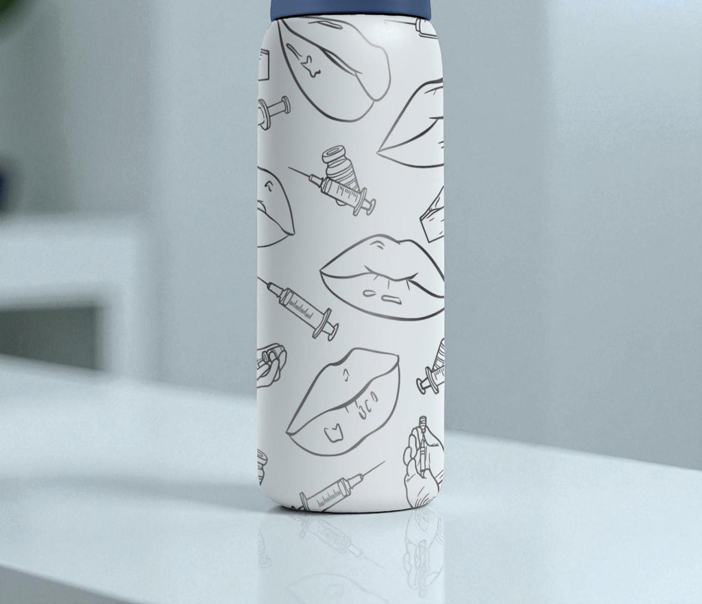 Botox Injector Engraved Owala Bottle – Lips & Syringe Pattern – Aesthetic Nurse Med Spa Gift Stainless Cup 16oz 24oz 32oz 40oz  ⸻