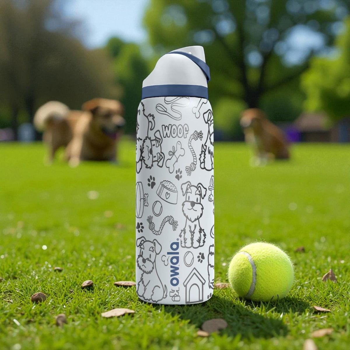 Schnauzer Dog Lover Engraved Owala Bottle – Cute Pup, Bones & Paw Print Pattern – Pet Owner Gift Stainless Cup 16oz 24oz 32oz 40oz  ⸻