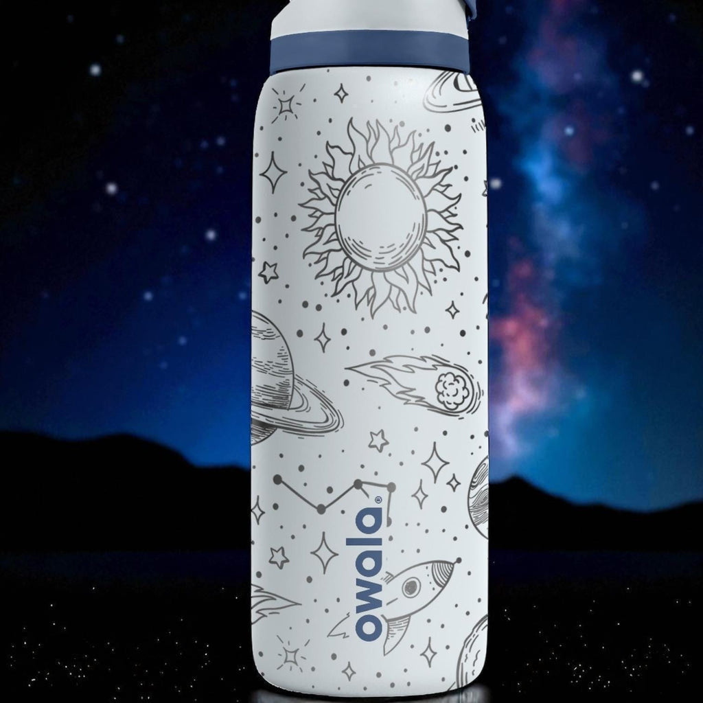 Galaxy Space Owala Tumbler – 16oz 24oz 32oz 40oz Engraved FreeSip Bottle with Planets & Stars – Celestial Gift for Her or Teen