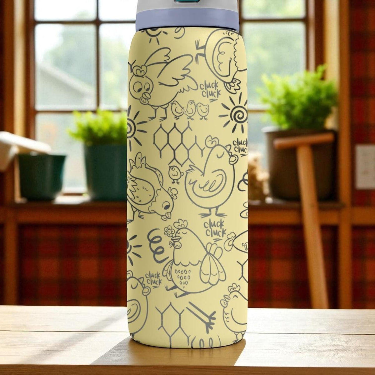 Engraved Chicken Owala Bottle – Funny Farm Animal Tumbler with Hens and Chicks – 16oz 24oz 32oz 40oz