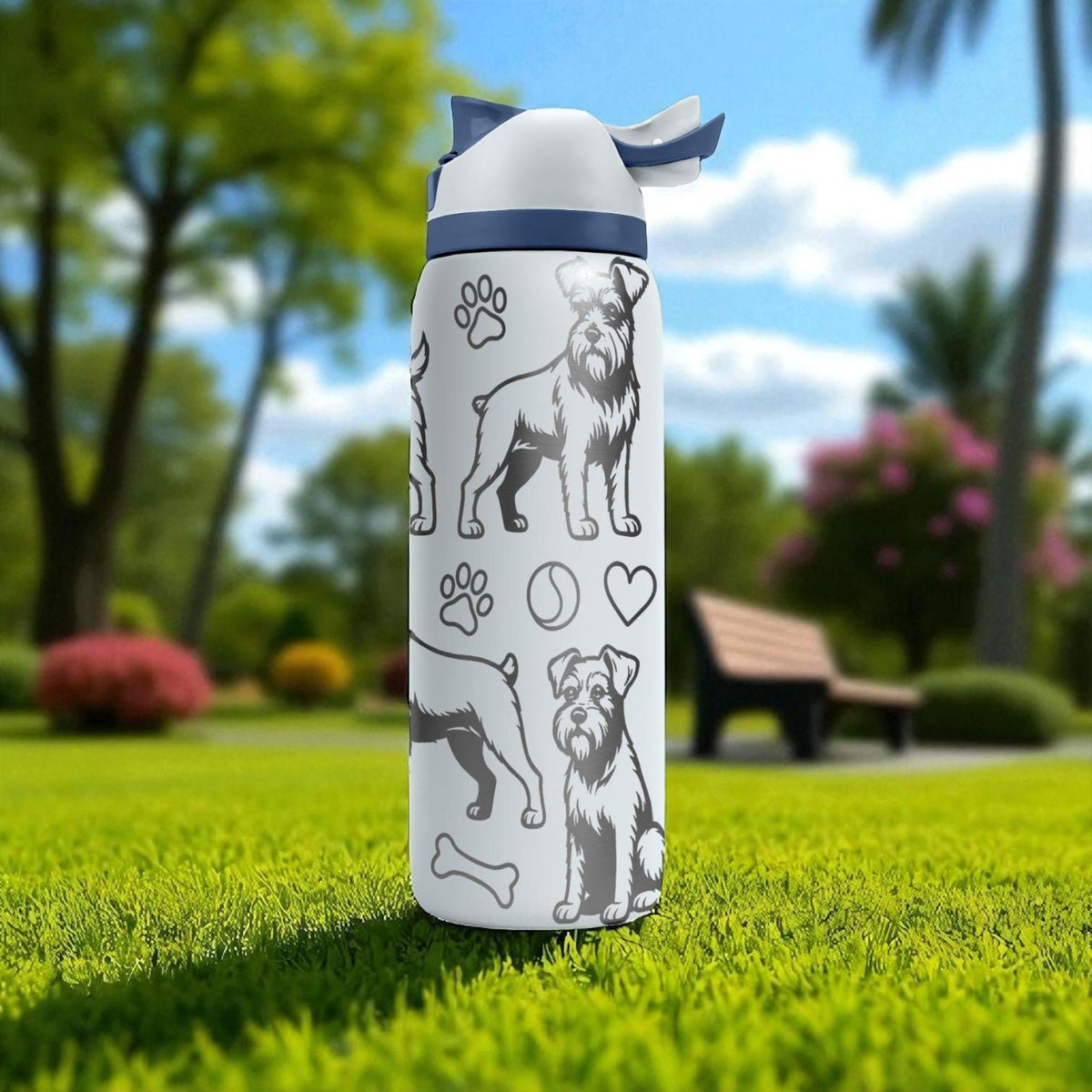 Border Terrier Engraved Owala Bottle – Cute Dog Gift for Terrier Lovers – 16oz 24oz 32oz 40oz Personalized Water Bottle