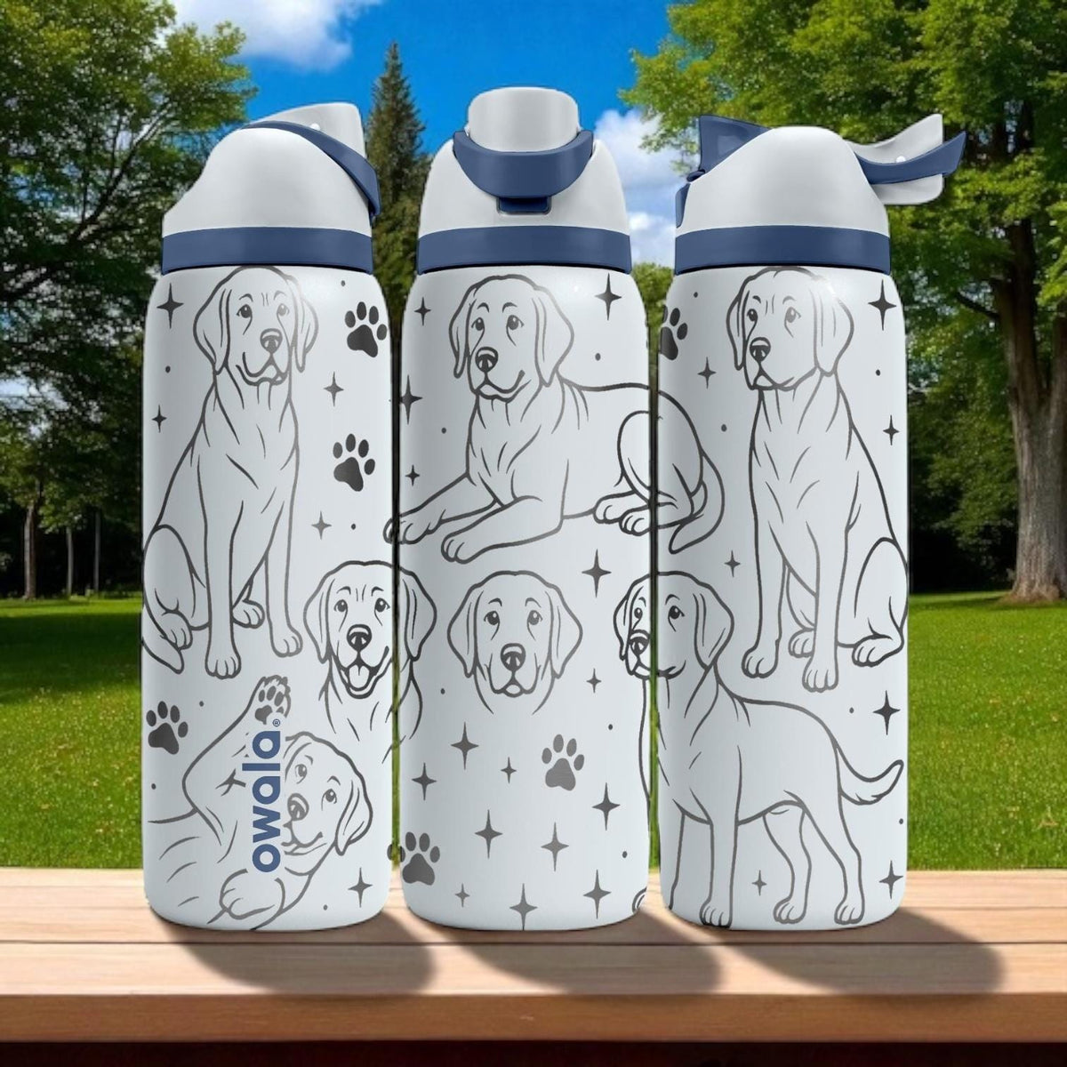 Engraved Bichon Frise Owala Bottle – 16oz 24oz 32oz 40oz – Fluffy Dog Lover Gift, Cute Pup Water Tumbler