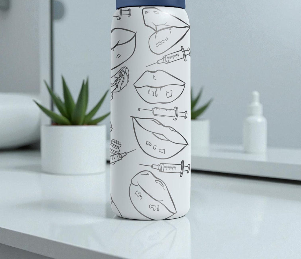 Botox Injector Engraved Owala Bottle – Lips & Syringe Pattern – Aesthetic Nurse Med Spa Gift Stainless Cup 16oz 24oz 32oz 40oz  ⸻