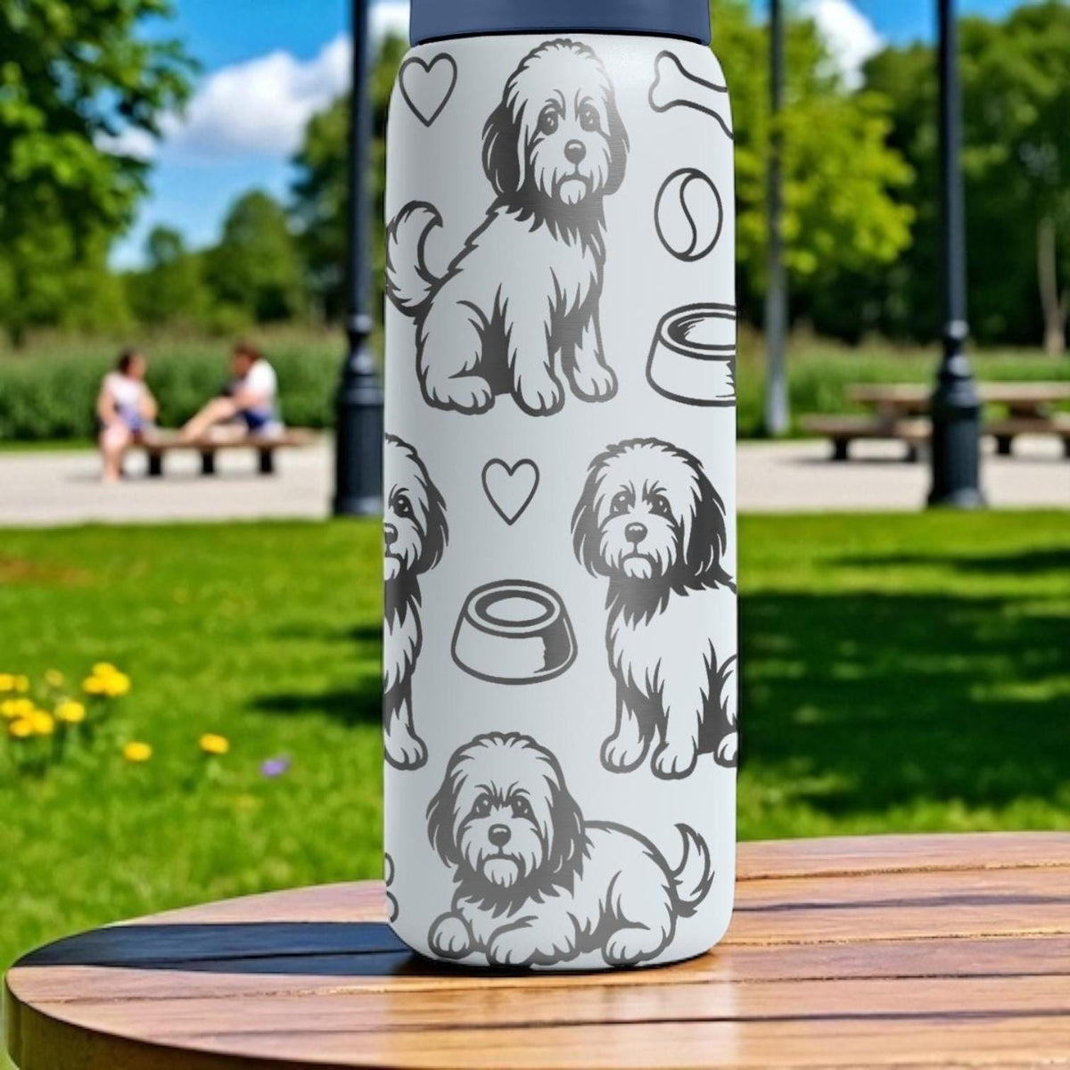 Havanese Dog Engraved Owala Bottle – Cute Fluffy Dog Gift for Pet Lovers – 16oz 24oz 32oz 40oz Personalized Water Bottle