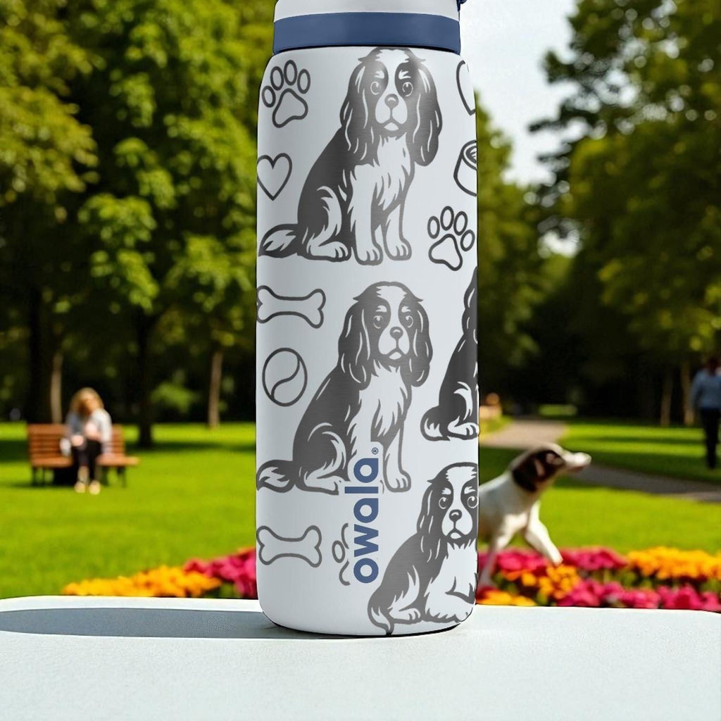 Cavalier King Charles Engraved Owala Bottle – Dog Gift for Spaniel Lovers – 16oz 24oz 32oz 40oz Personalized Water Bottle