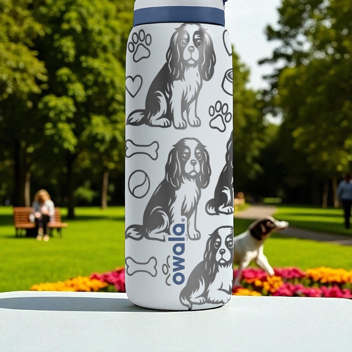 Cavalier King Charles Engraved Owala Bottle – Dog Gift for Spaniel Lovers – 16oz 24oz 32oz 40oz Personalized Water Bottle