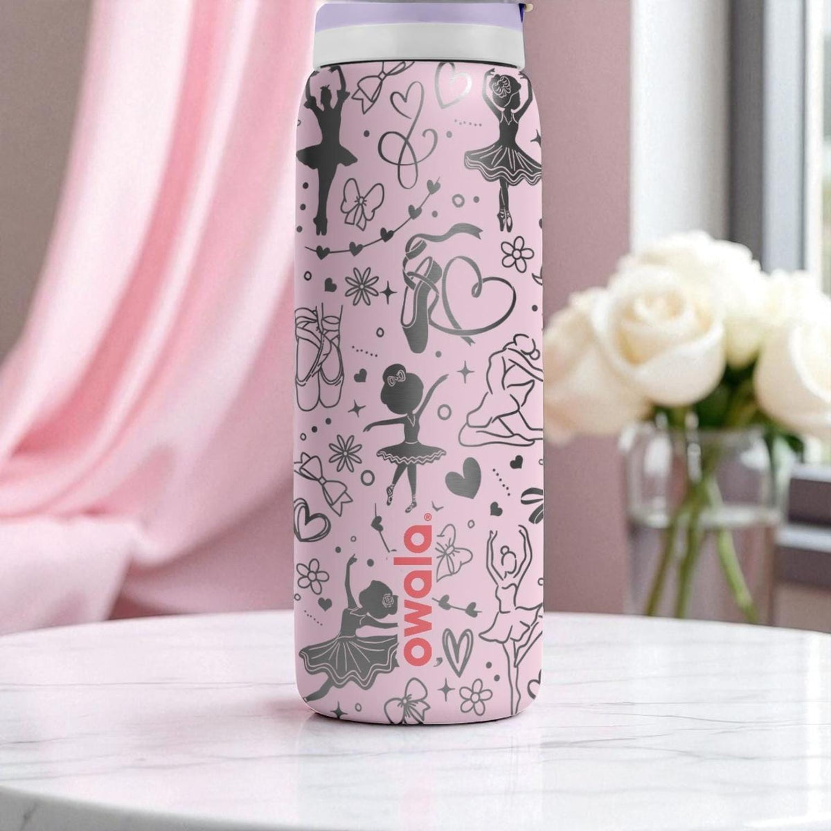 Ballet Owala Bottle – 16oz 24oz 32oz 40oz – Engraved Ballerina Dance Tumbler – Gift for Dancers and Girls Who Love Ballet
