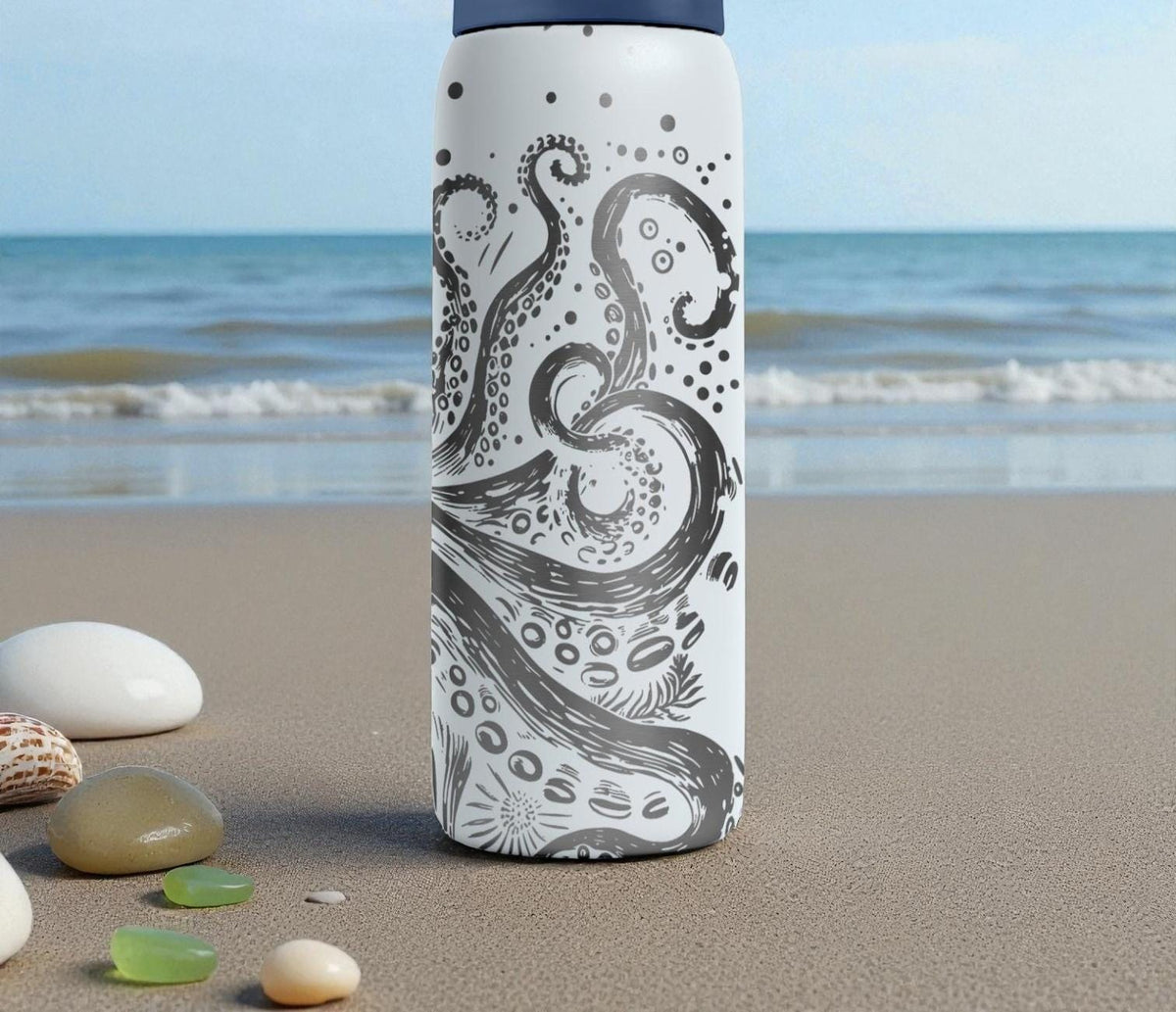 Octopus Engraved Owala Bottle – Ocean Tentacles & Sea Life Design – Marine Lover Gift Stainless Cup 16oz 24oz 32oz 40oz  ⸻