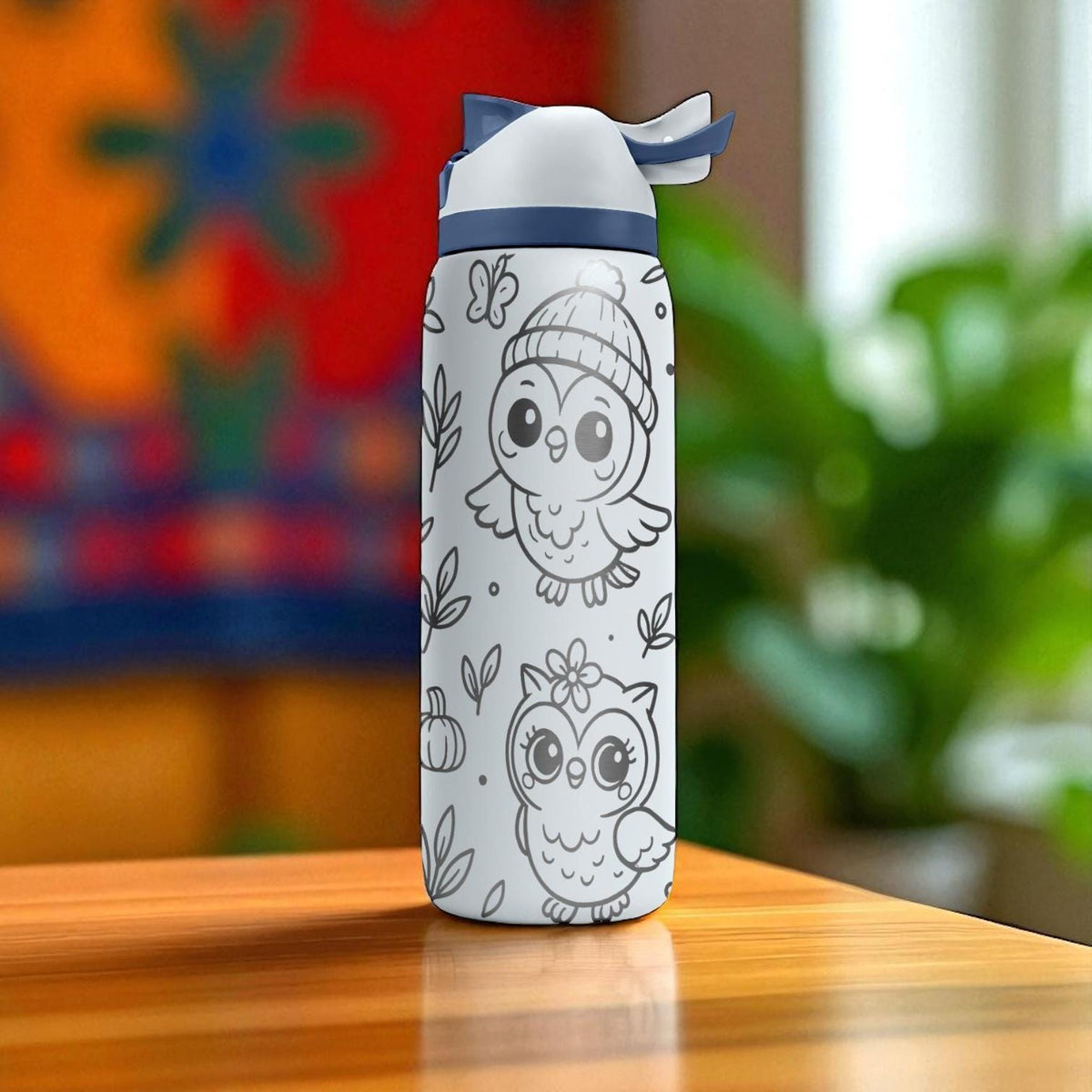 Engraved Owl Tumbler – Cute Forest Animal Owala Bottle with Whimsical Owl Design – 16oz 24oz 32oz 40oz