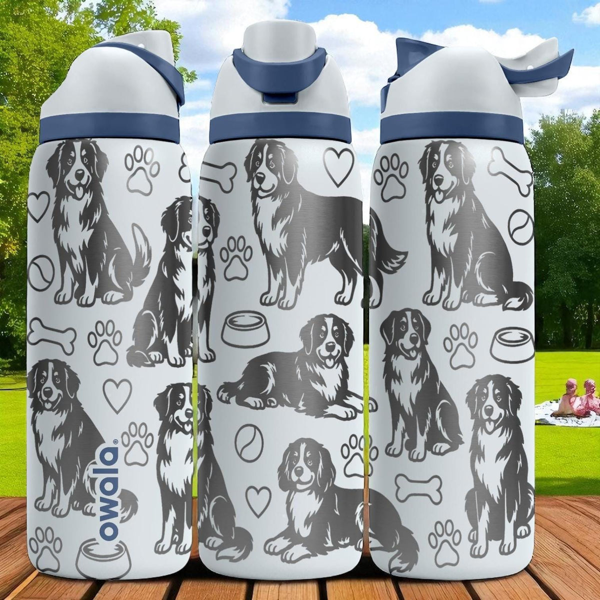 Bernese Mountain Dog Owala Bottle – 16oz 24oz 32oz 40oz – Engraved Gift for Dog Lovers – Gentle Giant Pup Stainless Steel Cup